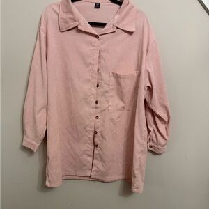 Light Pink Button-Up Shirt with Chest Pocket